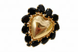 Anello cuore sacro ex voto con cristalli, di vari colori