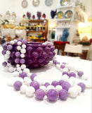 Collana multifilo con agata bianca e lilla