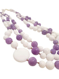 Collana multifilo con agata bianca e lilla