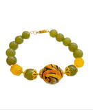 Bracciale con agate e sfera in ceramica