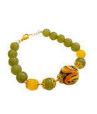 Bracciale con agate e sfera in ceramica