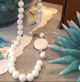 Collana lunga in agata bianca