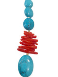 Collana corta con howlite e corallo
