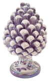 Pigna lilla madreperlata con base decorata h cm 20