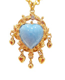 Collana con ciondolo ex voto cuore sacro in turchese