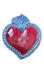 Ex Voto Cuore Sacro in ceramica artigianale, cm 17 x 15, vari colori