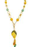 Collana catena lunga con limone in ceramica