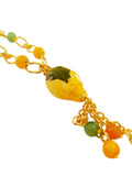 Collana catena lunga con limone in ceramica