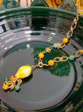 Collana catena lunga con limone in ceramica