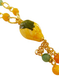 Collana catena lunga con limone in ceramica