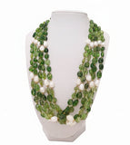 Set collana, bracciale e orecchini con tormalina verde