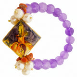 Bracciale con decoro melograno in ceramica