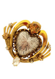 Anello con cuore argentato e cristalli