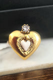 Anello ex voto cuore sacro dorato