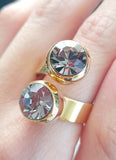 Anello a bottone con cristalli, vari modelli