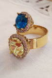 Anello a bottone con cristalli, vari modelli