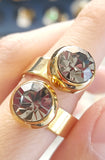 Anello a bottone con cristalli, vari modelli