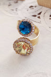 Anello a bottone con cristalli, vari modelli