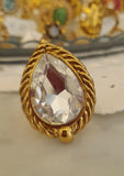 Anello a goccia con cristalli