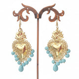 Set collana e orecchini con ciondolo Ex Voto e pasta di turchese