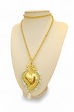 Set collana e orecchini con ciondolo Ex Voto e pasta di turchese