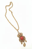 Collana cuore sacro  rosso con pendenti