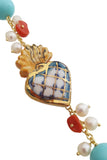 Bracciale con cuore sacro in ceramica con dettagli oro