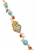 Bracciale con cuore sacro in ceramica con dettagli oro