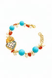Bracciale con cuore sacro in ceramica con dettagli oro