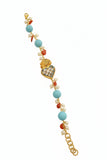 Bracciale con cuore sacro in ceramica con dettagli oro