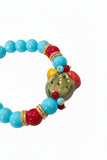 Bracciale con fico d'india in ceramica e pasta di turchese