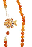 Collana arancione con pesce in ceramica