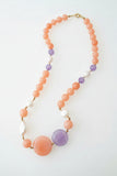 Collana rosa e lilla con perle naturali