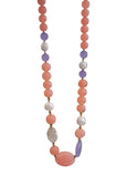Collana rosa e lilla con perle naturali
