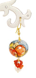 Orecchini mezza sfera in ceramica con perla