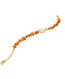 Bracciale con corallo e perla centrale