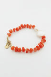Bracciale con corallo e perla centrale