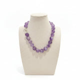 Collana con perle sfumate di ametista naturale lilla-viola