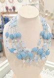 Collana multifilo in agata azzurra