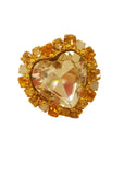 Set collana, orecchini e anello con cuore