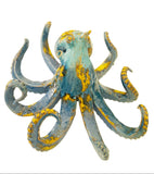 Polpo in ceramica blu giallo e rosso