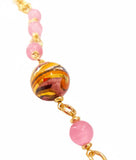 Bracciale rosa con sfera in ceramica
