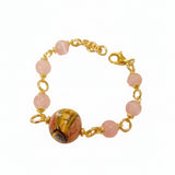 Bracciale rosa con sfera in ceramica