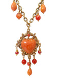 Collana lunga con cuore sacro arancione