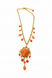 Collana lunga con cuore sacro arancione