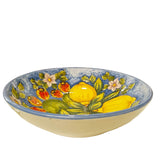 Ciotola con frutti siciliani e sfondo blu, diametro 35-36 cm