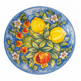Ciotola con frutti siciliani e sfondo blu, diametro 35-36 cm