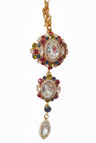 Collana con 3 pendenti, cristallo bianco centrale e colorati