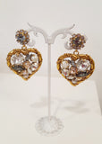 Orecchini cuori con cristalli
