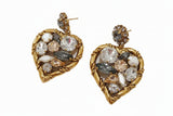Orecchini cuori con cristalli
